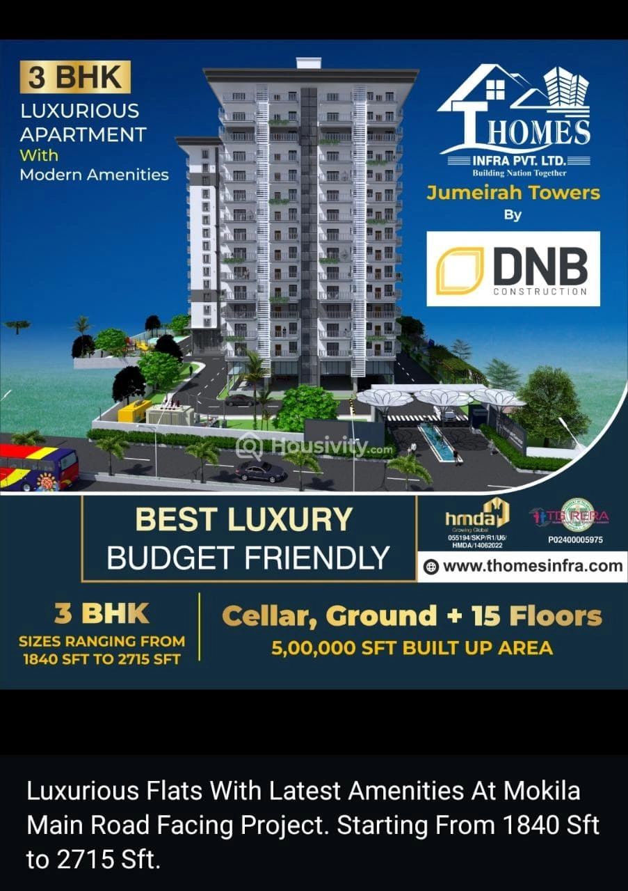 3 BHK Flat for Sale in Mokila, Hyderabad Image 1