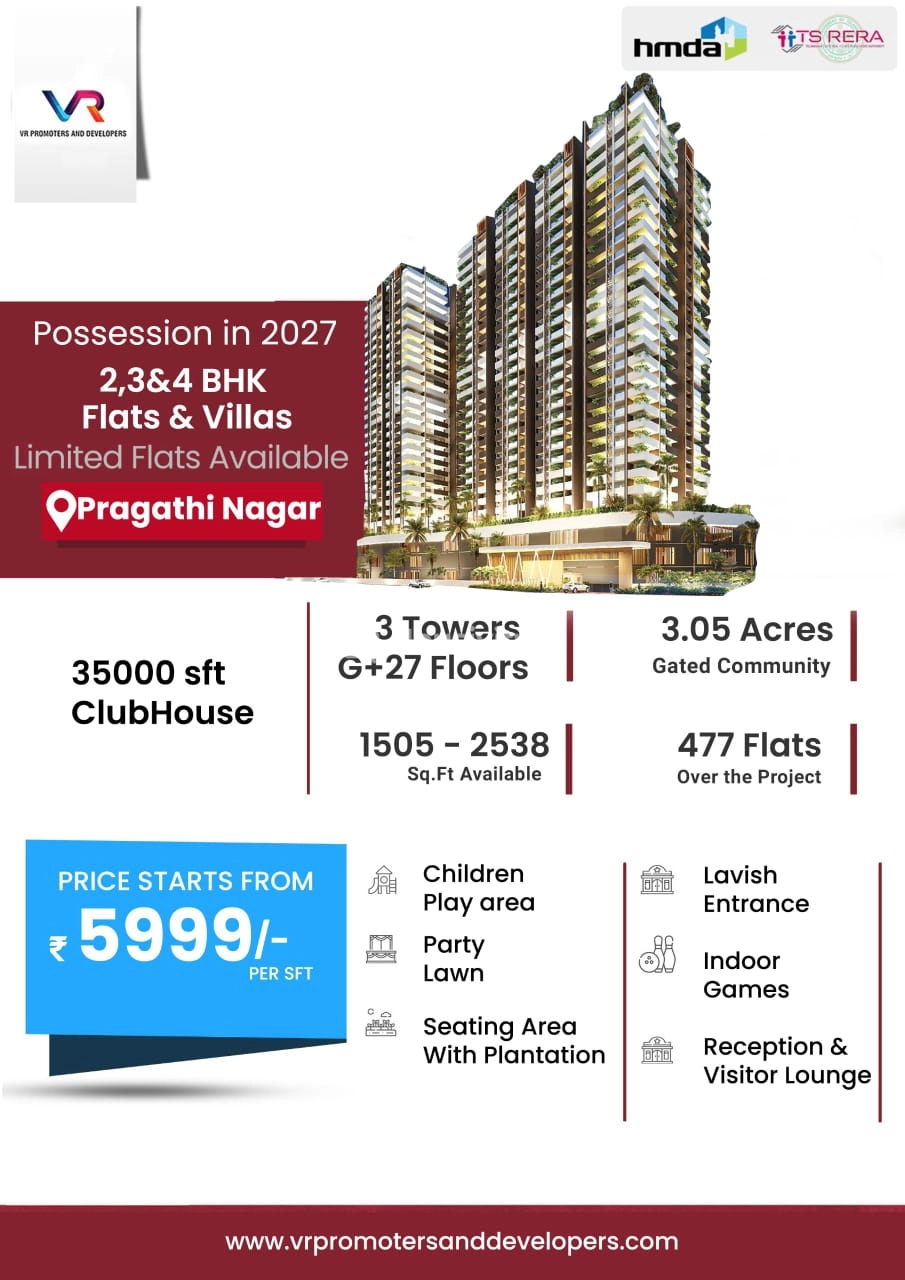 3 BHK Flat for Sale in Kukatpally, Hyderabad Image 1