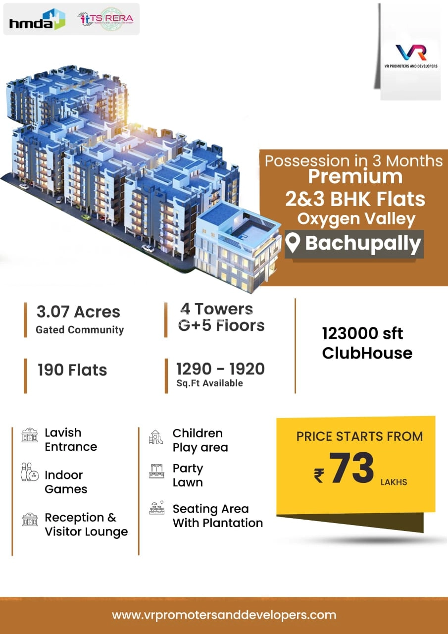 2, 3 BHK Flat for Sale in Bachupally, Hyderabad Image 1