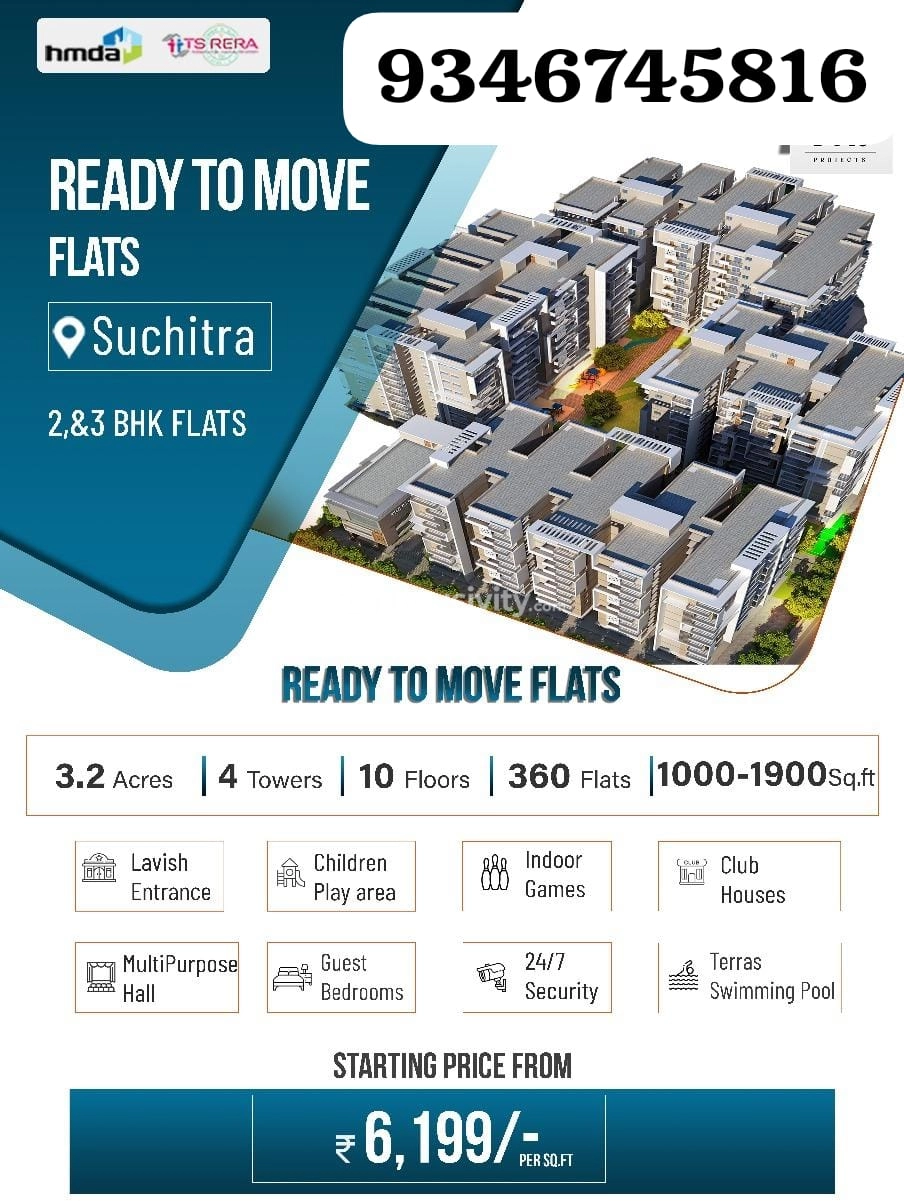 2, 3 BHK Flat for Sale in Kompally, Hyderabad Image 1